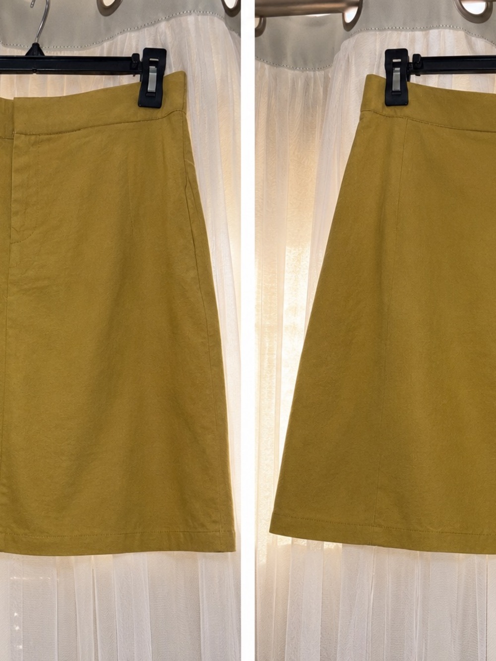 Zara Olive-Mustard A-Line Skirt